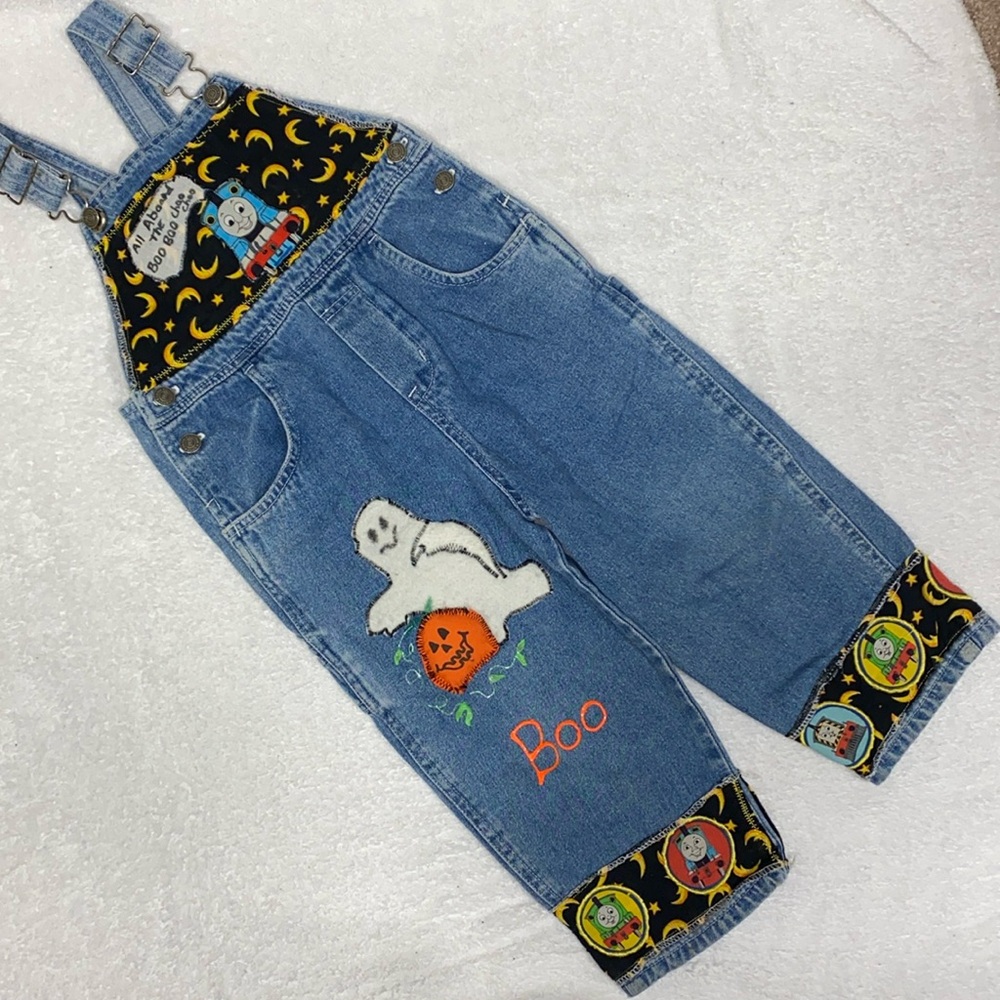 Canyon river blue Thomas Halloween cotton denim blue jeans carpenter overalls 3t